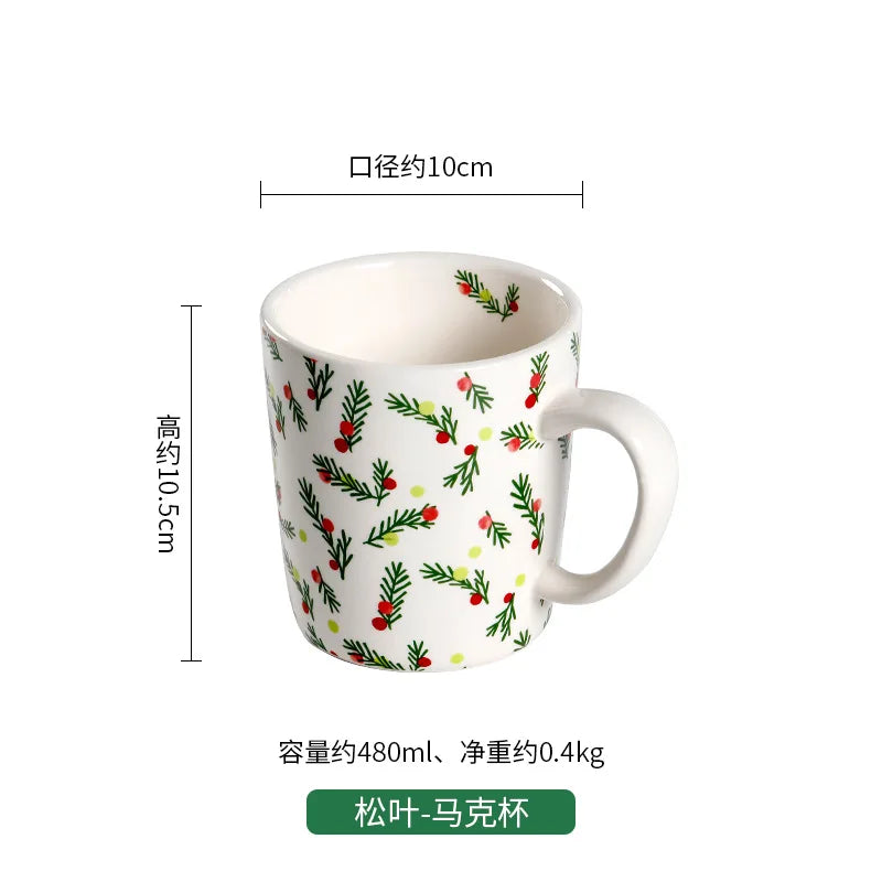 Keramické sady nádobí řady Goblin, velké talíře, obdélníkový tác, vánoční nádobí, steakové dezertní talíře, misky, hrnky, šálky