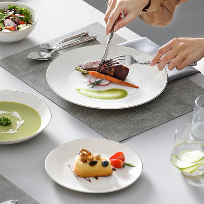 Sada nádobí MALACASA z bílého porcelánu, 16/32 dílů, severská evropská, s miskou/talířem/dezertním/polévkovým talířem pro 4/8 osob 