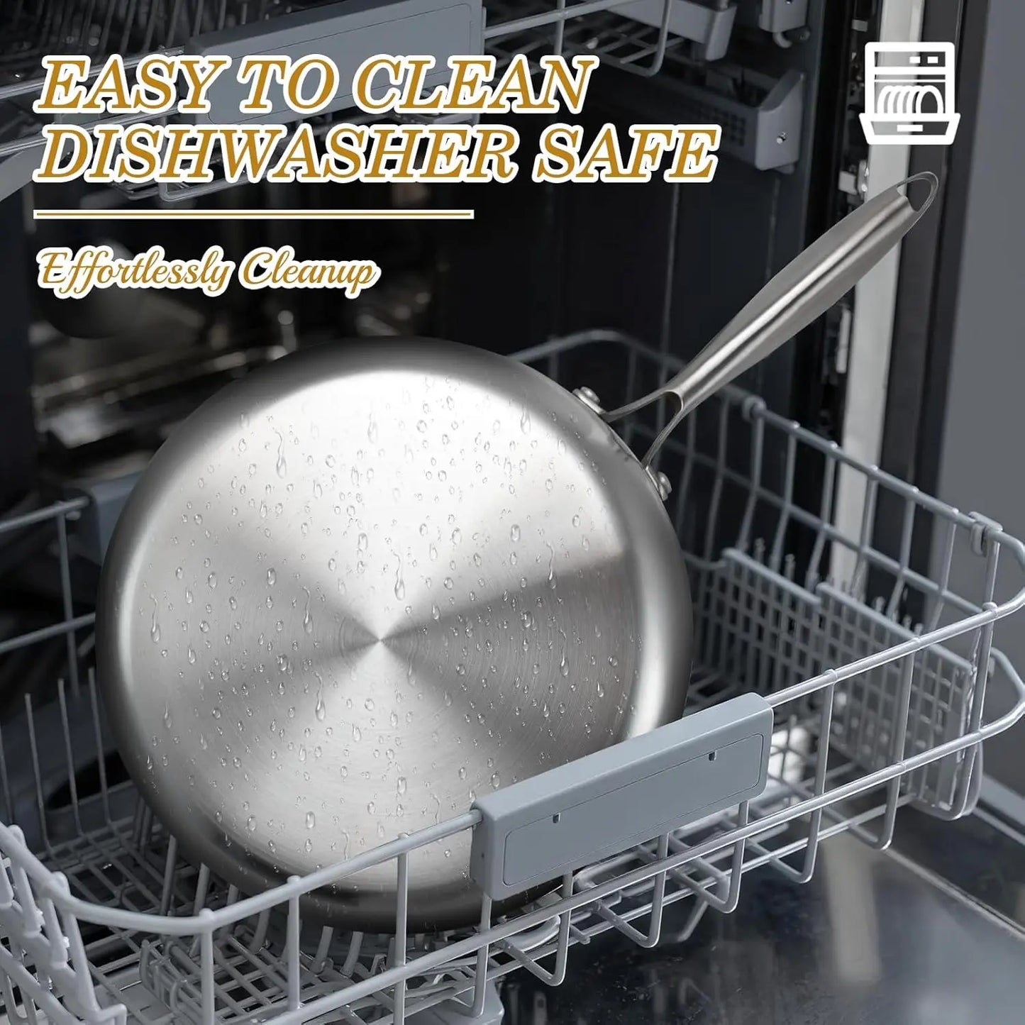 Pánev z nerezové oceli 304, nepřilnavá pánev, smažený steak, nepotažený kuchyňský hrnec pro plynový sporák a indukční vařič 