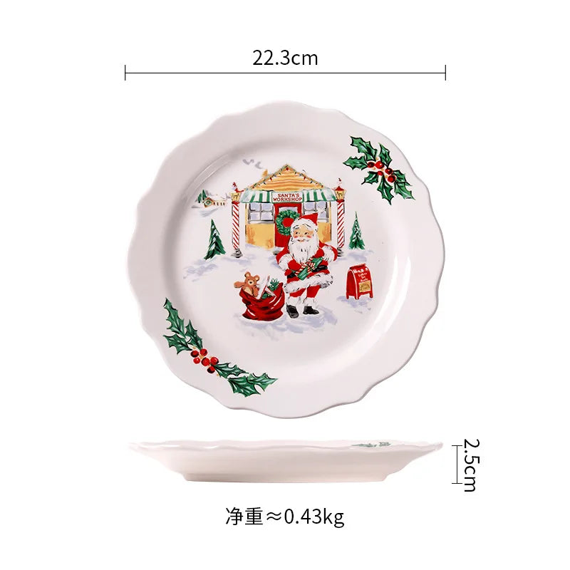 Keramické sady nádobí řady Goblin, velké talíře, obdélníkový tác, vánoční nádobí, steakové dezertní talíře, misky, hrnky, šálky 