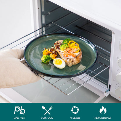 Sada nádobí Vancasso 24dílná sada z kameniny s měnící se glazurou, zelená, Klin, 6dílná, talíř/dezertní talíř/polévkový talíř/miska 