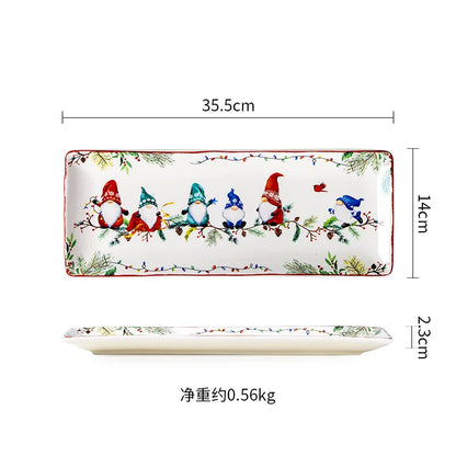 Keramické sady nádobí řady Goblin, velké talíře, obdélníkový tác, vánoční nádobí, steakové dezertní talíře, misky, hrnky, šálky 