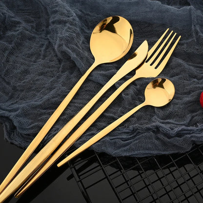 24dílná sada stříbrných příborů z nerezové oceli, nůž, vidlička, lžíce, nádobí, zrcadlo, sada nádobí, svatební, narozeninové, stříbrné příbory 