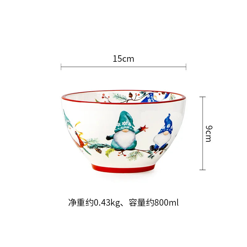 Keramické sady nádobí řady Goblin, velké talíře, obdélníkový tác, vánoční nádobí, steakové dezertní talíře, misky, hrnky, šálky 