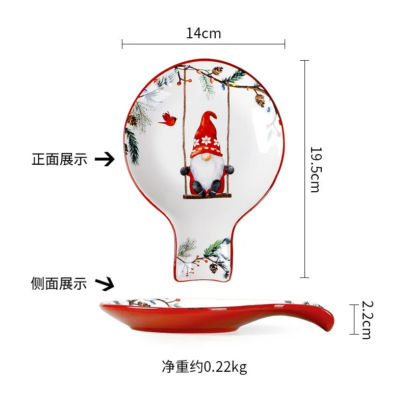 Keramické sady nádobí řady Goblin, velké talíře, obdélníkový tác, vánoční nádobí, steakové dezertní talíře, misky, hrnky, šálky 