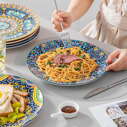 Vancasso 6-24dílná sada keramického nádobí, kameninové nádobí v bohémském stylu s talířem na večeři/dezert/miskou na cereálie/těstoviny pro 6 osob 