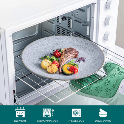 Sada nádobí z reliéfní kameniny Vancasso, 16/32 dílů, se 4 talíři na večeři/dezert/miskami na polévku/hrnky pro 4/8/12 osob 